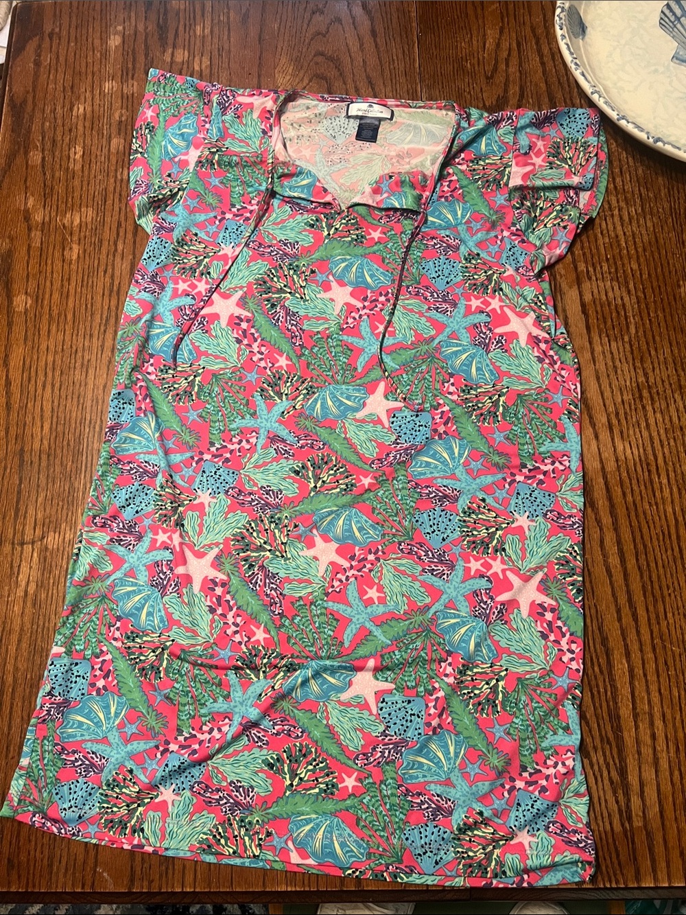 Island Collection by Stella Parker Pink Tropical Print Dress